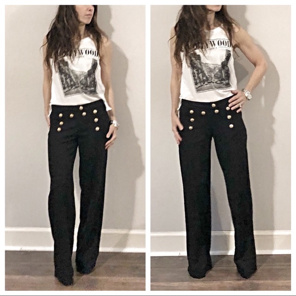 ✨LAST ONE ✨Black wide leg sailor style pants - Picture 5 of 8
